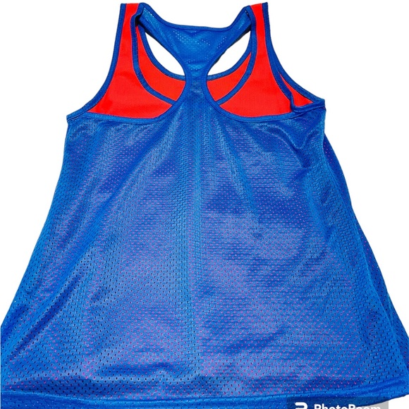 Danskin Now REVERSIBLE MESH TANK TOP Racerback Size Medium Blue / Orange - Picture 2 of 2